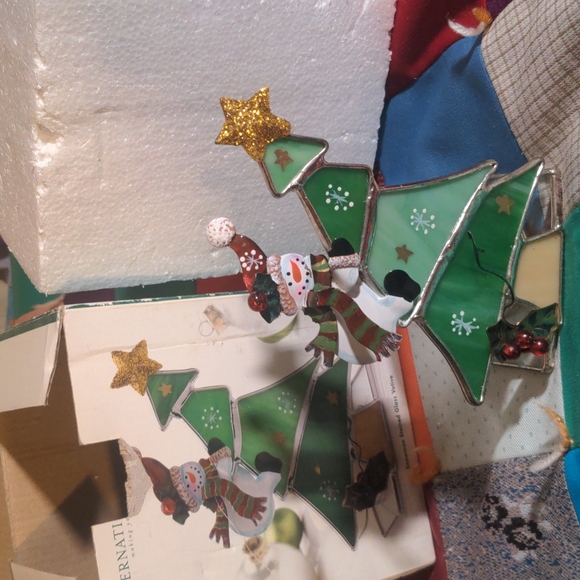 2/20$ INTERNATIONAL SILVER CO. Snowman Stained Glass Votive - Picture 7 of 12